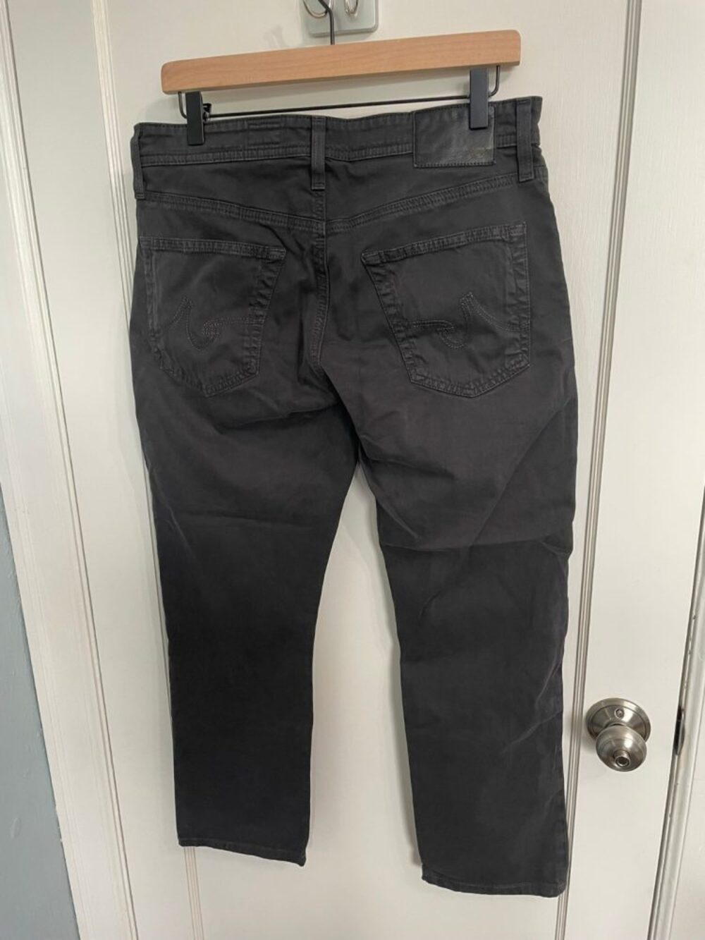 Adriano Goldschmied The Everett Slim Straight Jeans Charcoal Gray Mens 31X32
